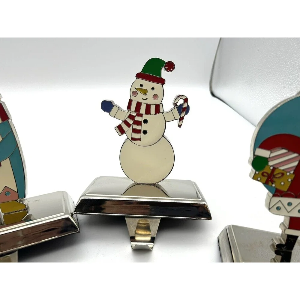 Wondershop 4pc Christmas Stocking Holders Santa Snowman Penguin Reindeer Set